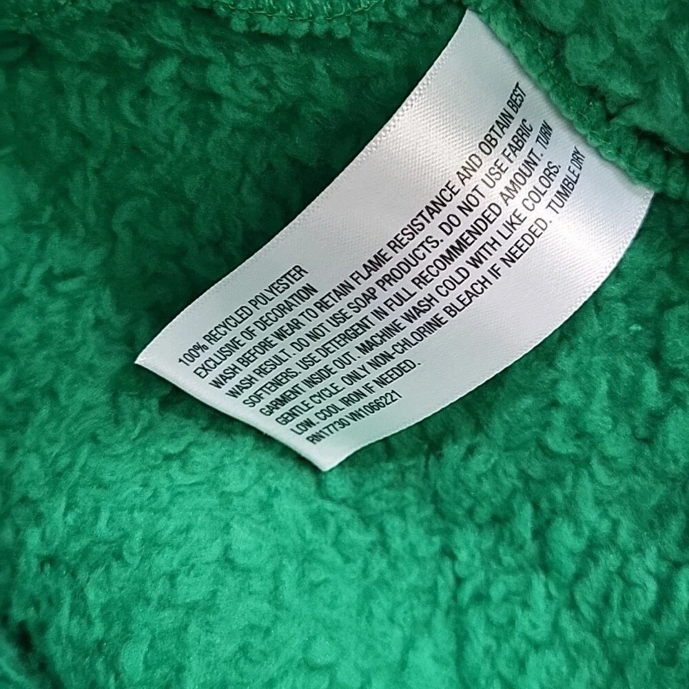 Kids Boys Girls Long Sleeve Sherpa Lounge Pullover Top X-Large Size 14 Green
